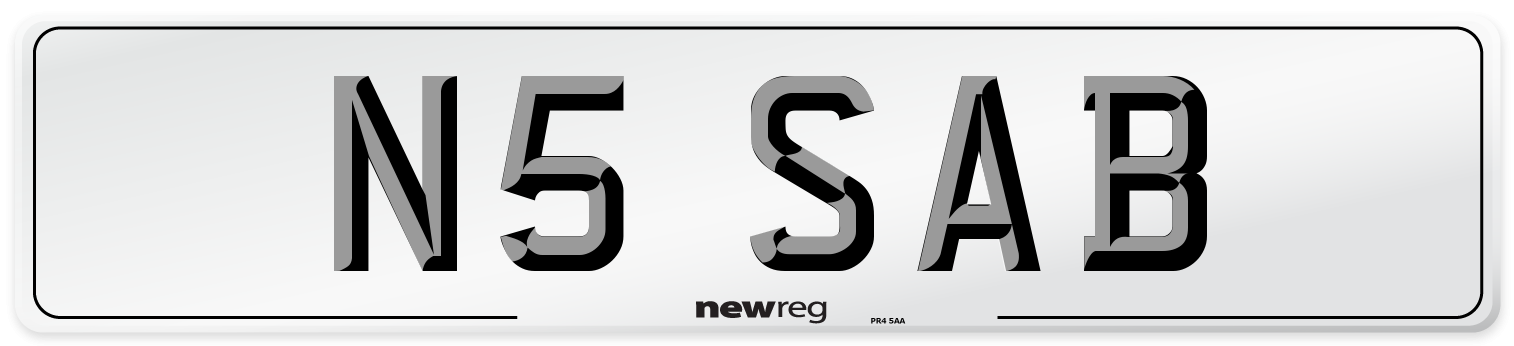 N5 SAB Number Plate from New Reg